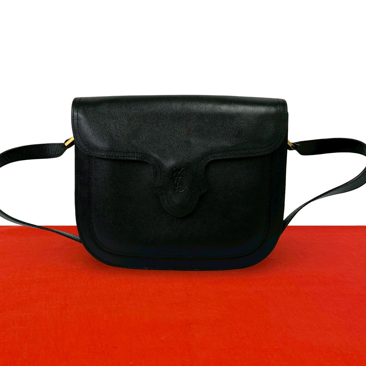 極美品　YSL ハンドバッグ 極 美品 YVES SAINT LAURENT イヴサンローラン ヴィンテージ YSL ロゴ