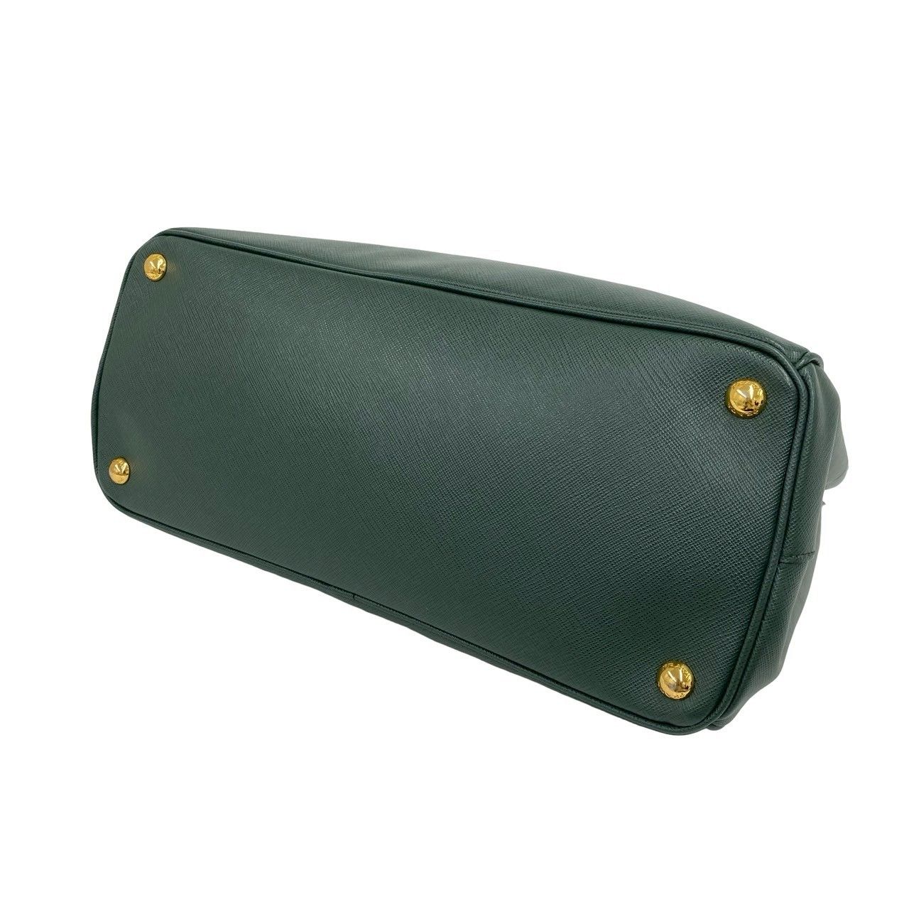 極 美品 PRADA プラダ 三角 ロゴ プレート 金具 レザー 本革 2way 