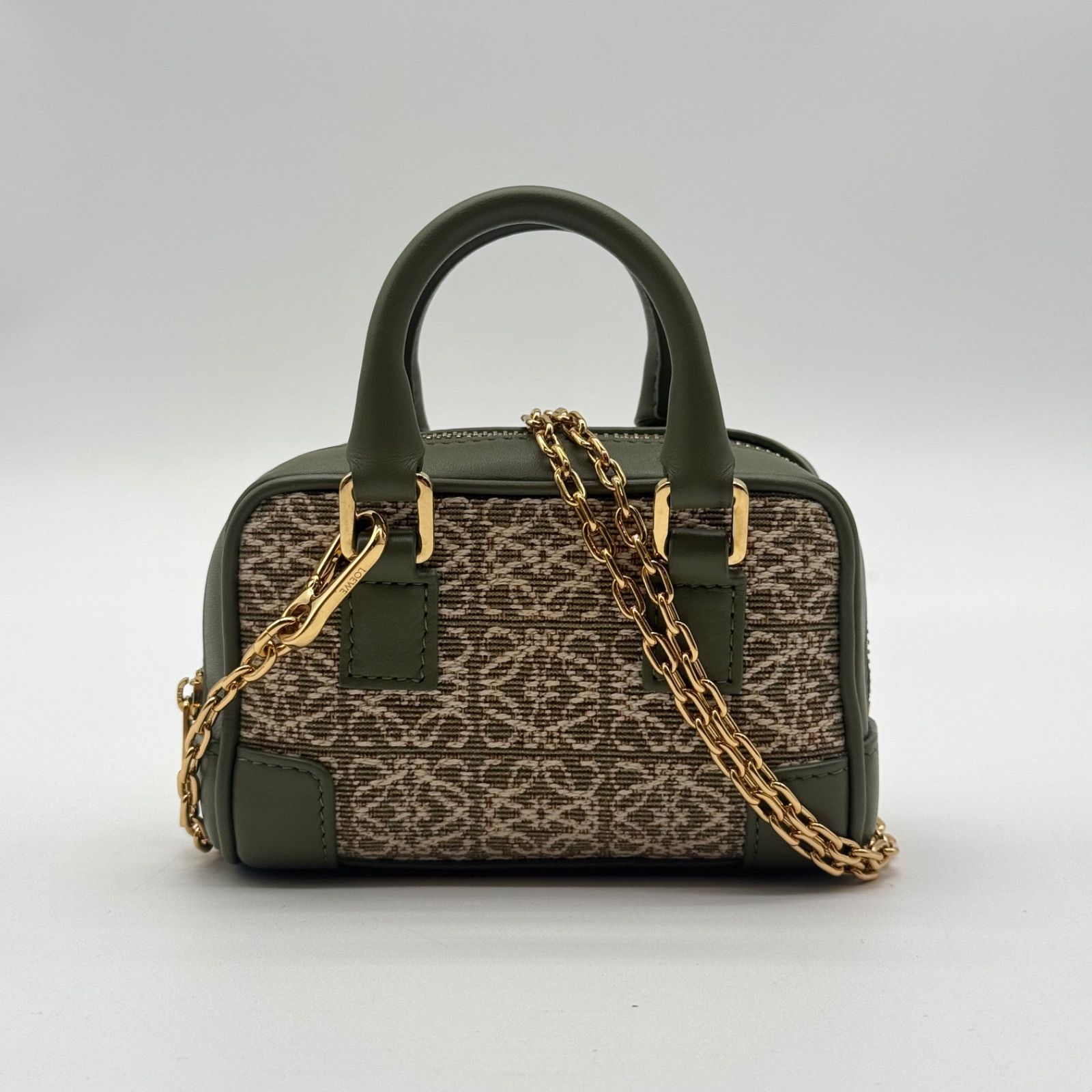 極美品✨LOEWE ロエベ ショルダーバッグ アマソナ ナノ アナグラム ジャガード キャンバス レザー 66,000円
