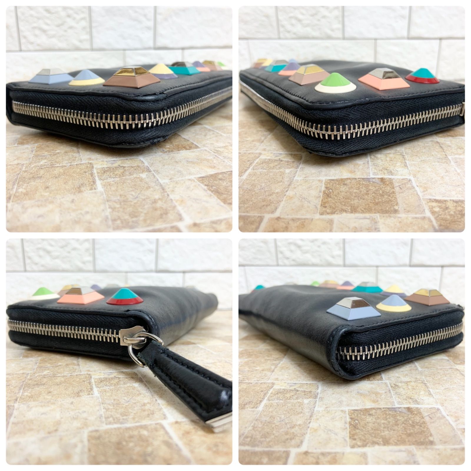 FENDI フェンディ レインボー マルチ スタッズ RAINBOW STUDS レザー