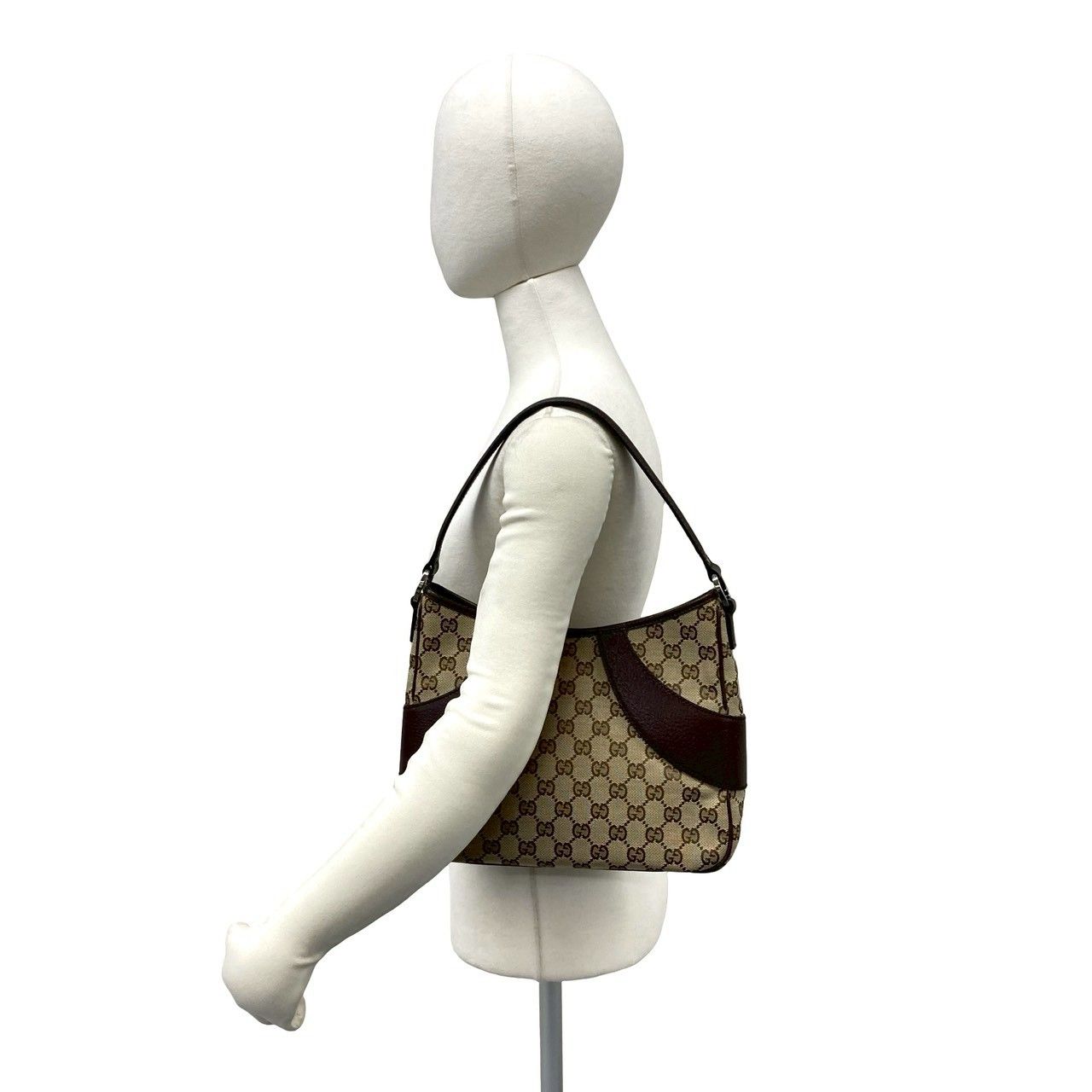 極 美品 GUCCI グッチ GG 柄 キャンバス レザー 本革 セミ ワン