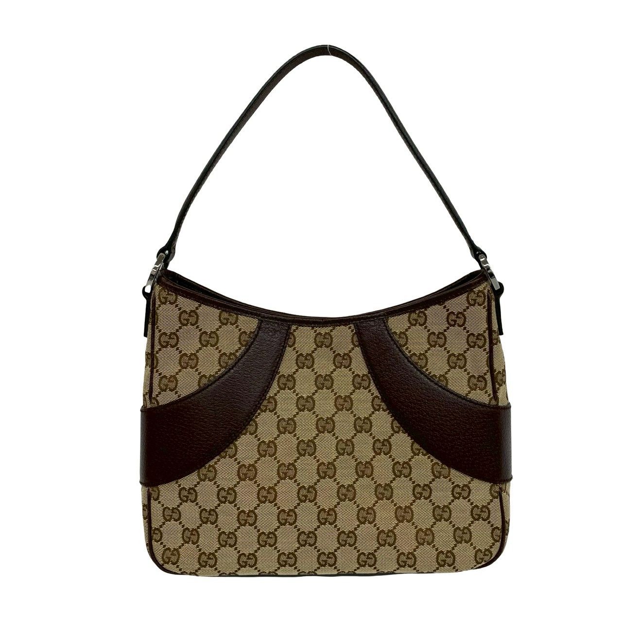 極 美品 GUCCI グッチ GG 柄 キャンバス レザー 本革 セミ ワン