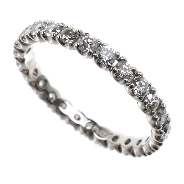 中古美品 Pt900プラチナリング 6g Pt900プラチナ フルエタニティ リング・指輪 ダイヤモンド0.86ct 10号