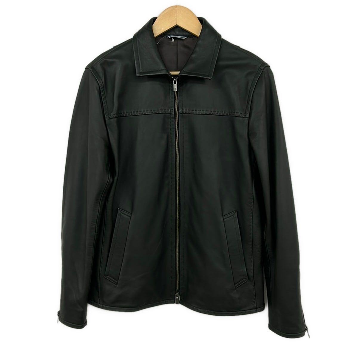 LANVIN en Bleu(ランバンオンブルー) ブルゾン サイズ48 XL メンズ美品 - 黒 長袖/レザー/ジップアップ/春/秋 9,520円