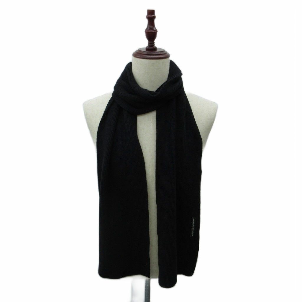 バレンシアガ BALENCIAGA KNITS マフラー 黒 ブラック 無地 /YS37