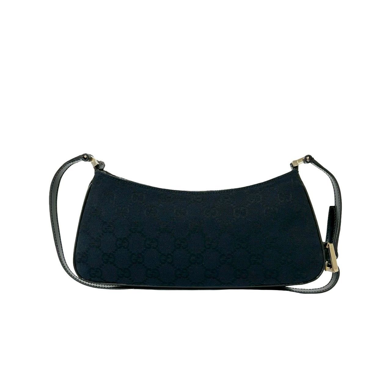 美品　GUCCIグッチ エナメルレザー バンブーショルダーバッグ ブラック 極 美品 GUCCI グッチ GG キャンバス エナメル レザー 本革