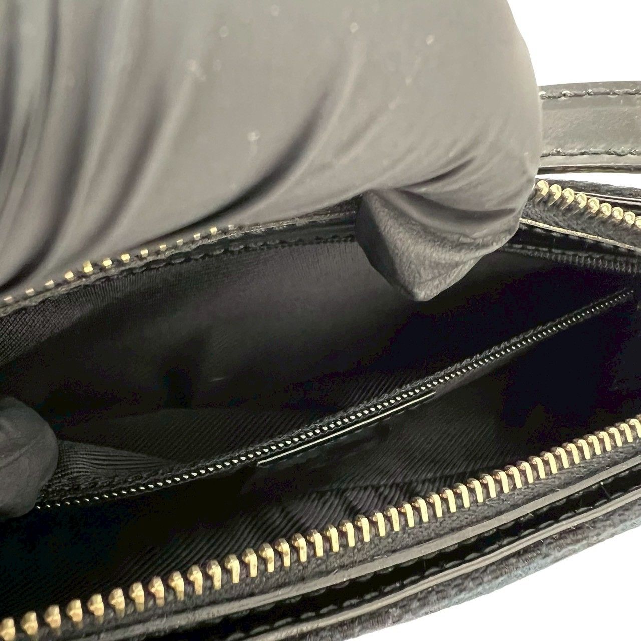 極 美品 GUCCI グッチ GG キャンバス エナメル レザー 本革