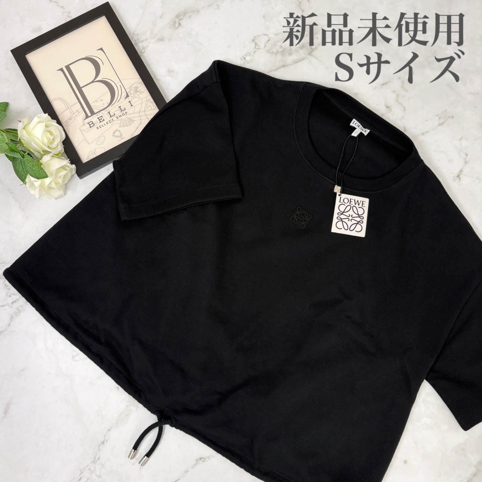 鑑定済み 】ロエベ 《 アナグラム 刺繍 クロップドTシャツ 》 S