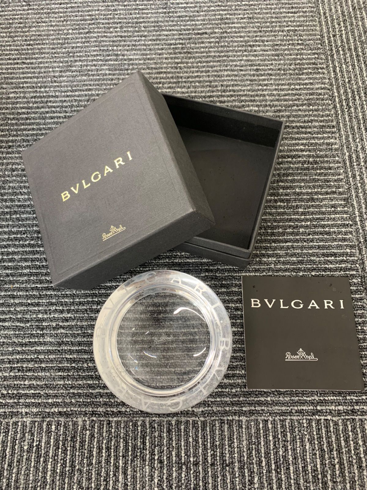 BVLGARIローゼンタールクリスタル箱付アッシュトレイ灰皿 BVLGARI ブルガリ ローゼンタール クリスタル 灰皿 アッシュトレイ 箱
