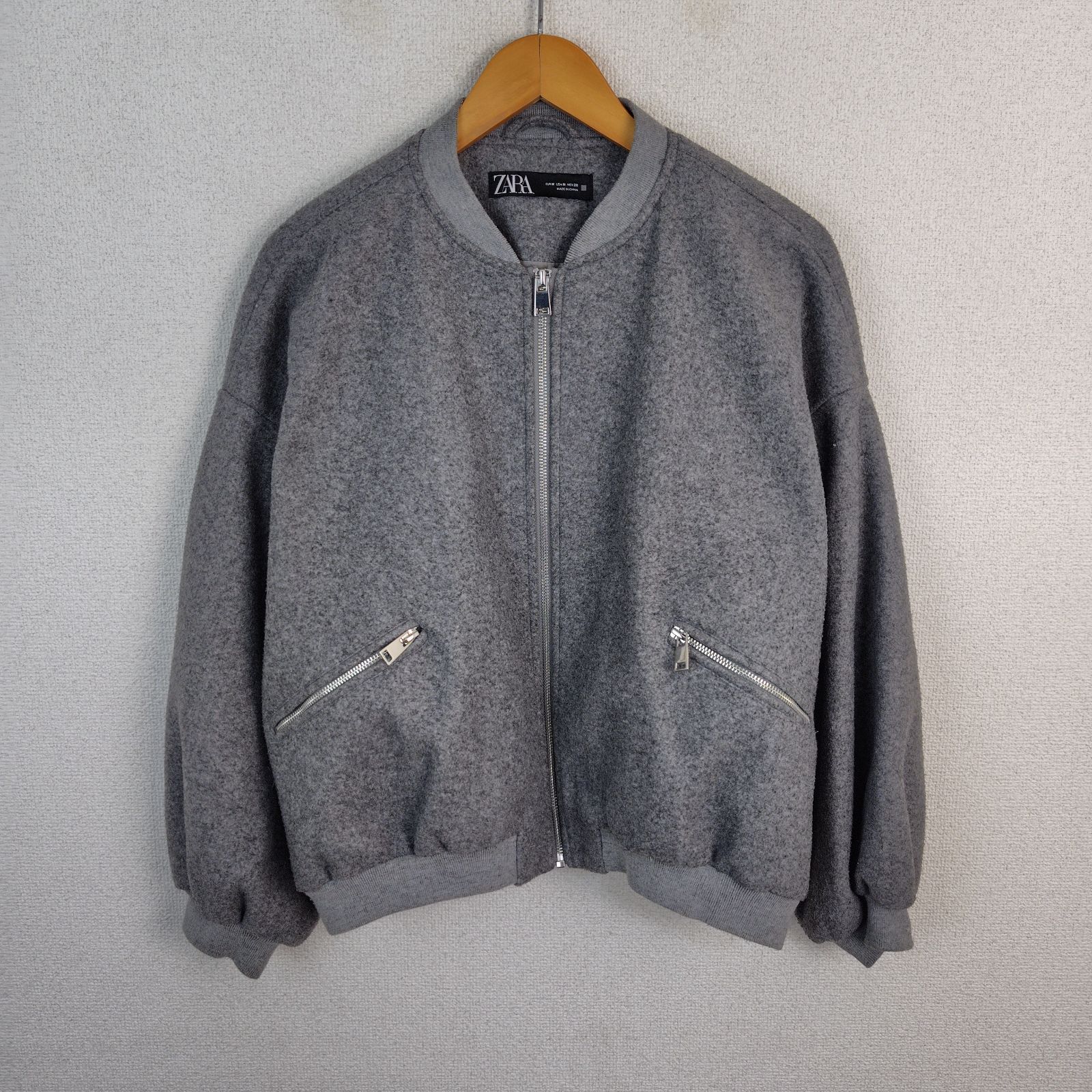 ZARA ザラ ブルゾン ジップジャケット オーバーサイズ グレー M メンズ 