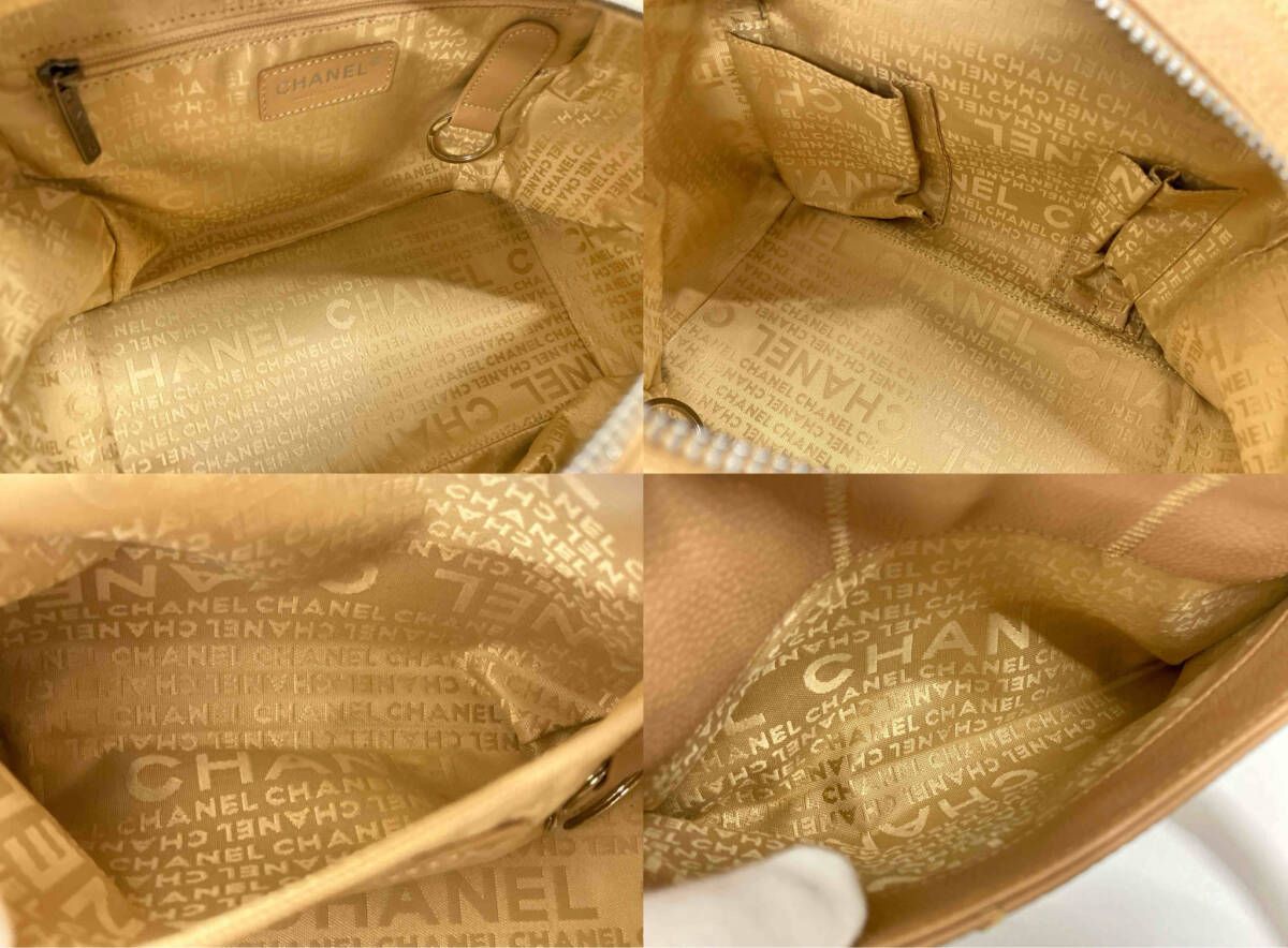 鑑定書付き CHANEL シャネル チョコバー キャビアスキン ミニボストン