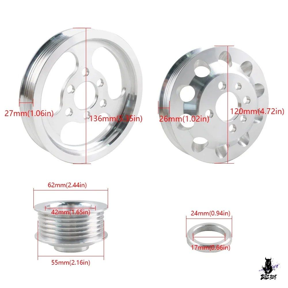 VW/Audi TT 225 1.8T 用 軽量クランクプーリー ビレットアルミ製