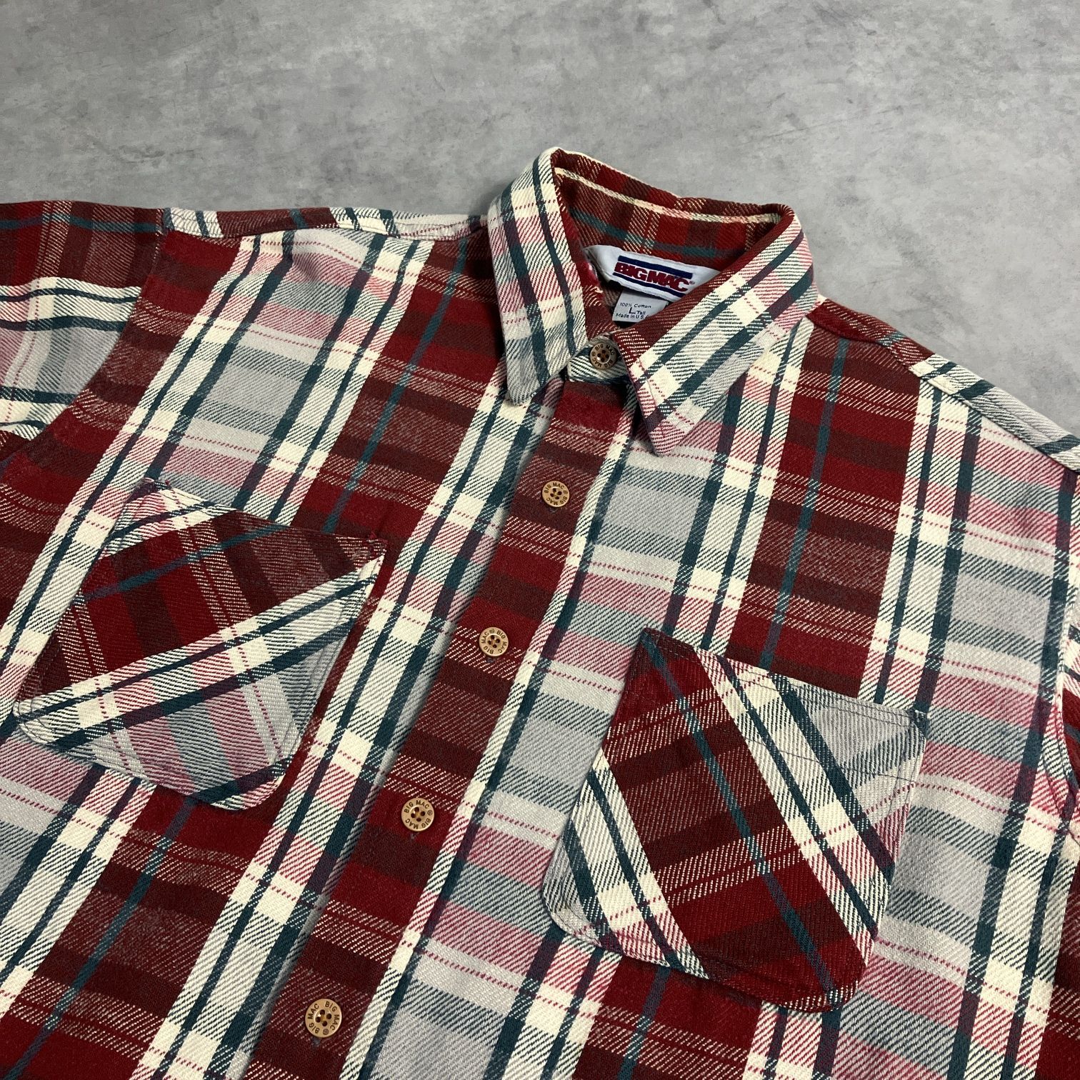 80s-90s USA製 BIG MAC ヘビーネルシャツ L-Tall ビッグマック