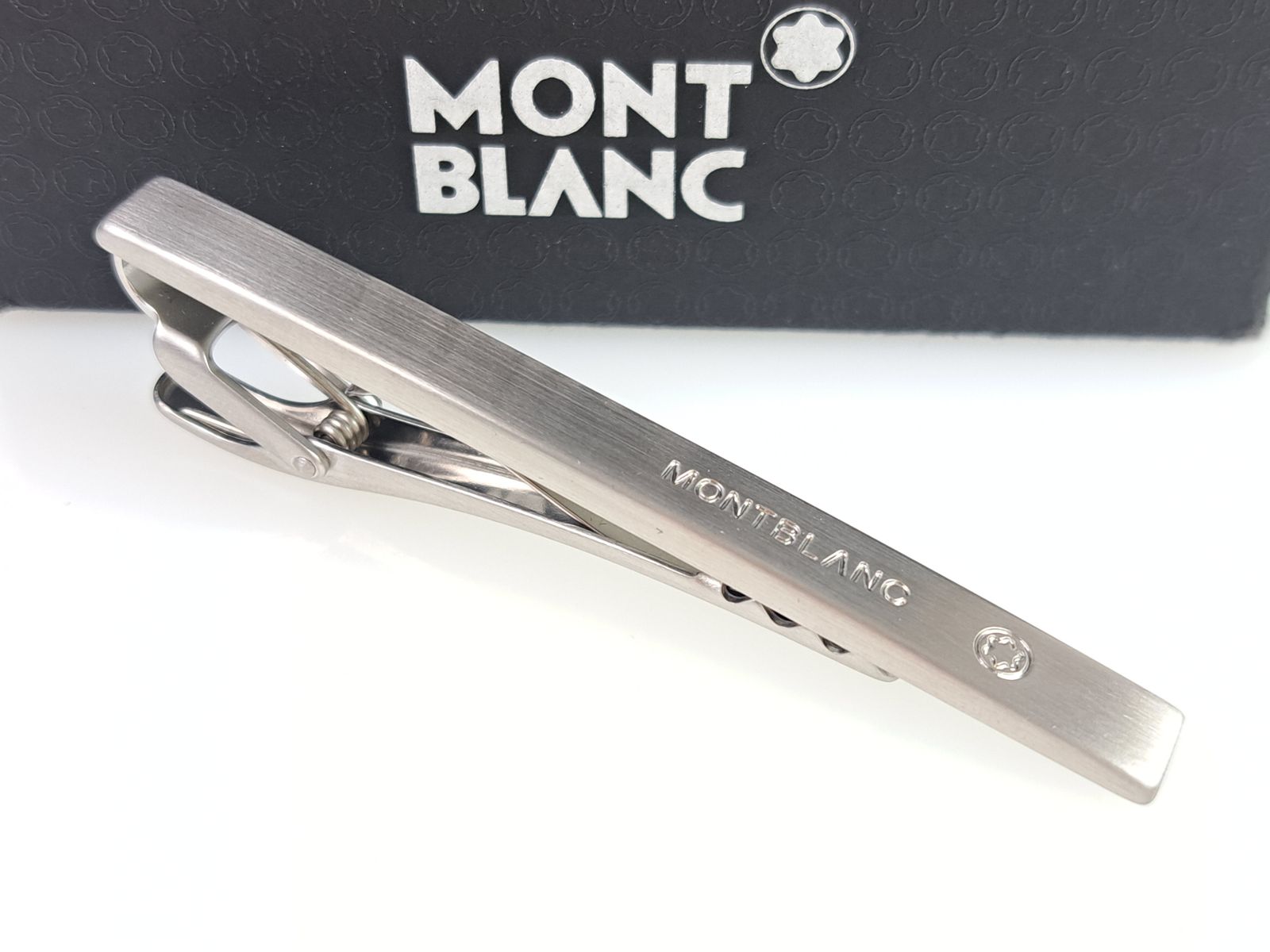 美品 モンブラン MONTBLANC マットスチール ネクタイピン シルバー