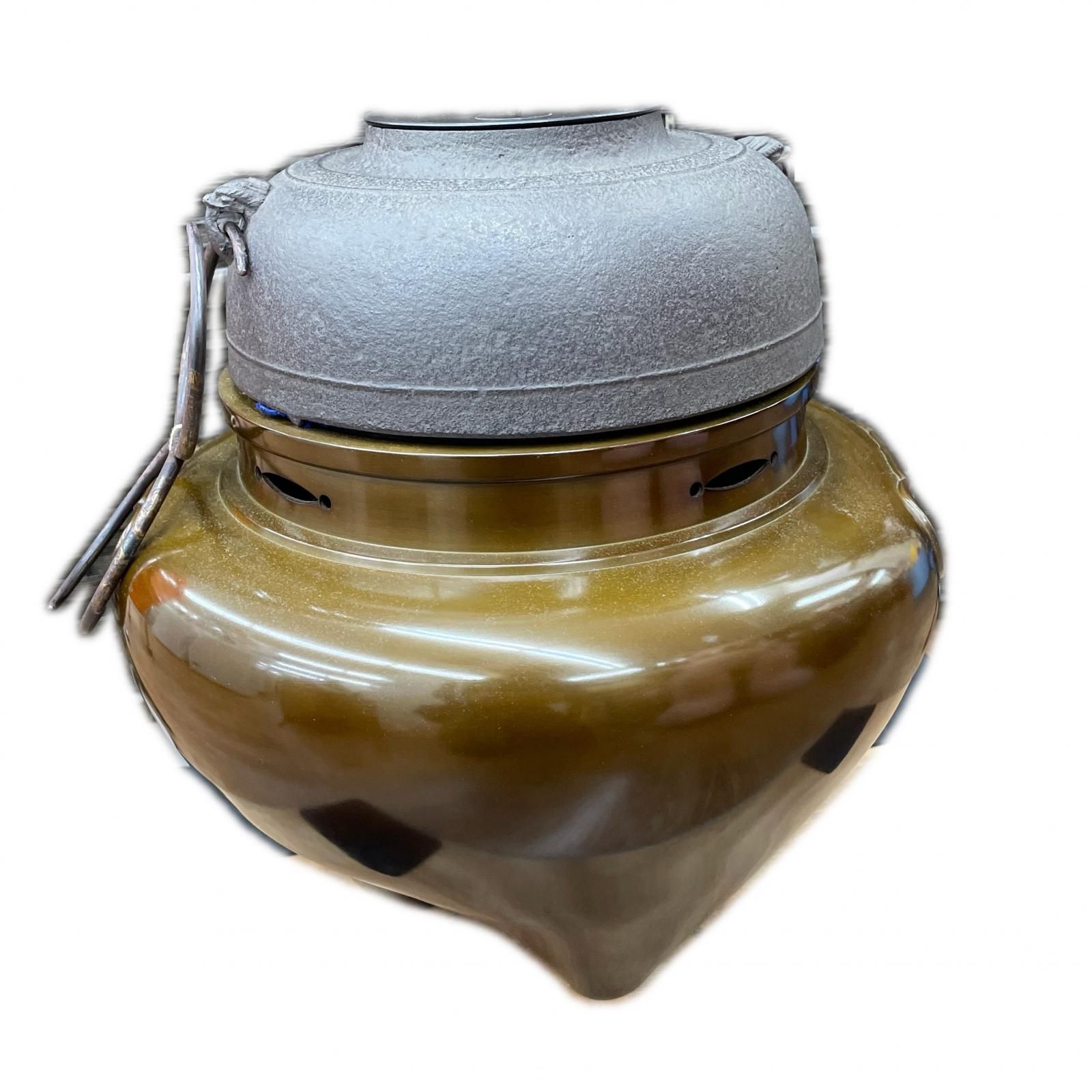 唐銅風炉 菊池正直作 茶の湯釜 鉄瓶 - メルカリ