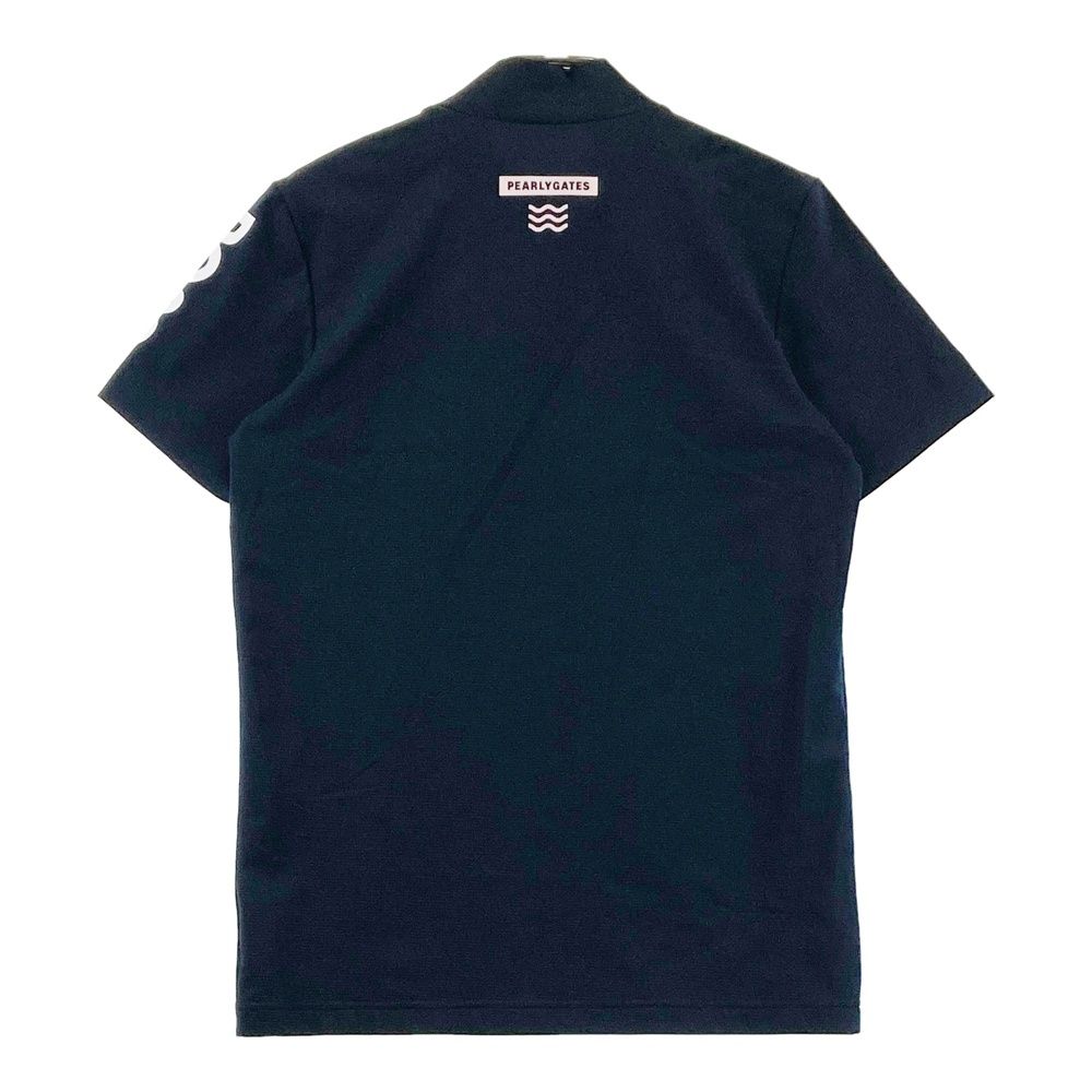 サイズ：3 PEARLY GATES パーリーゲイツ  ハイネック半袖Tシャツ  ネイビー系 [241003002060] ゴルフウェア メンズ ストスト サイズ：3 PEARLY GATES パーリーゲイツ ハイネック半袖Tシャツ
