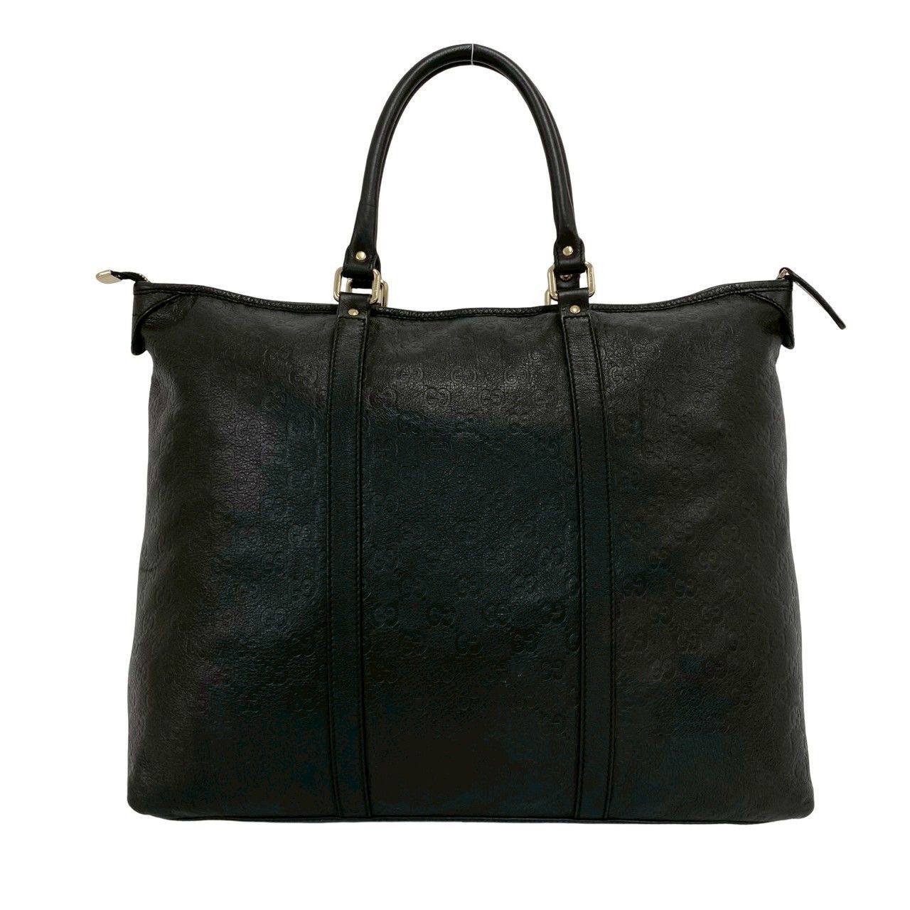 極 美品 GUCCI グッチ シマ GG 総柄 刻印 レザー 本革 ハンドバッグ