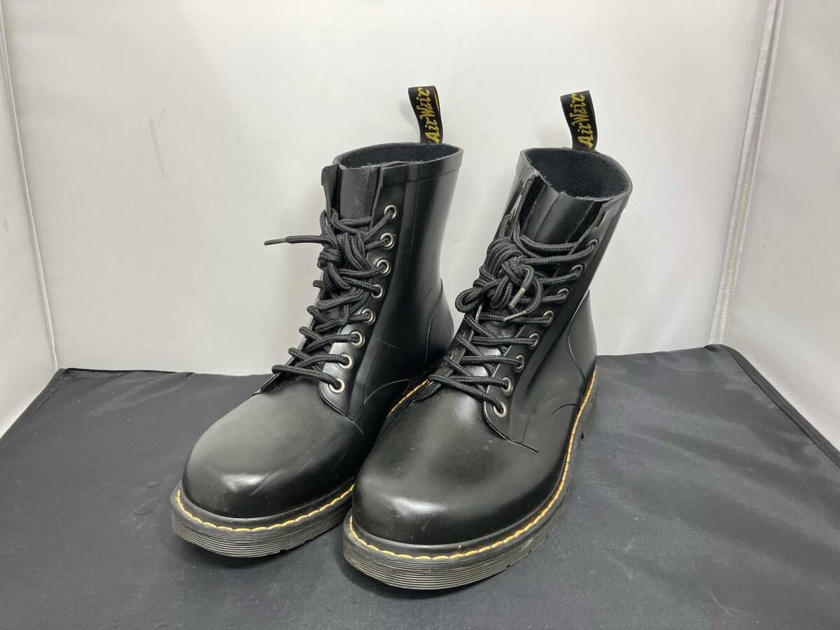 Dr.Martens ドクターマーチン 8ホール レインブーツ 長靴 レインシューズ アウトソールは約30cm メンズ ブラック系 黒系 雨靴