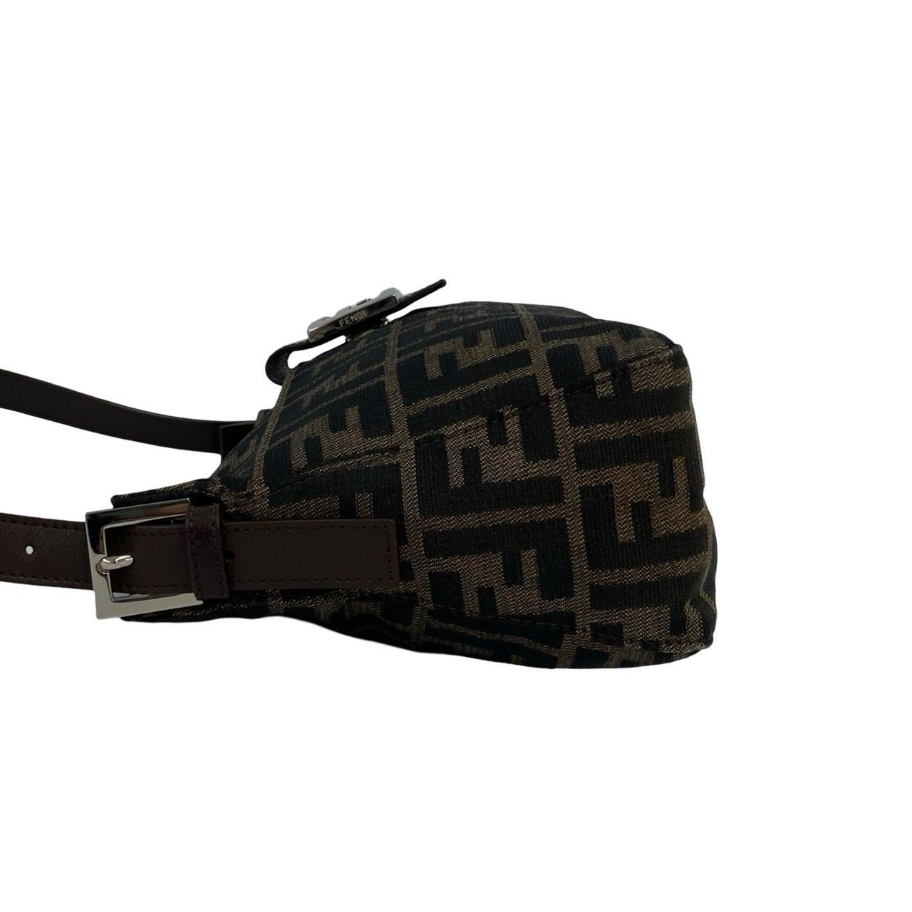 極 美品 FENDI フェンディ FF ロゴ 金具 ズッカ キャンバス レザー 本