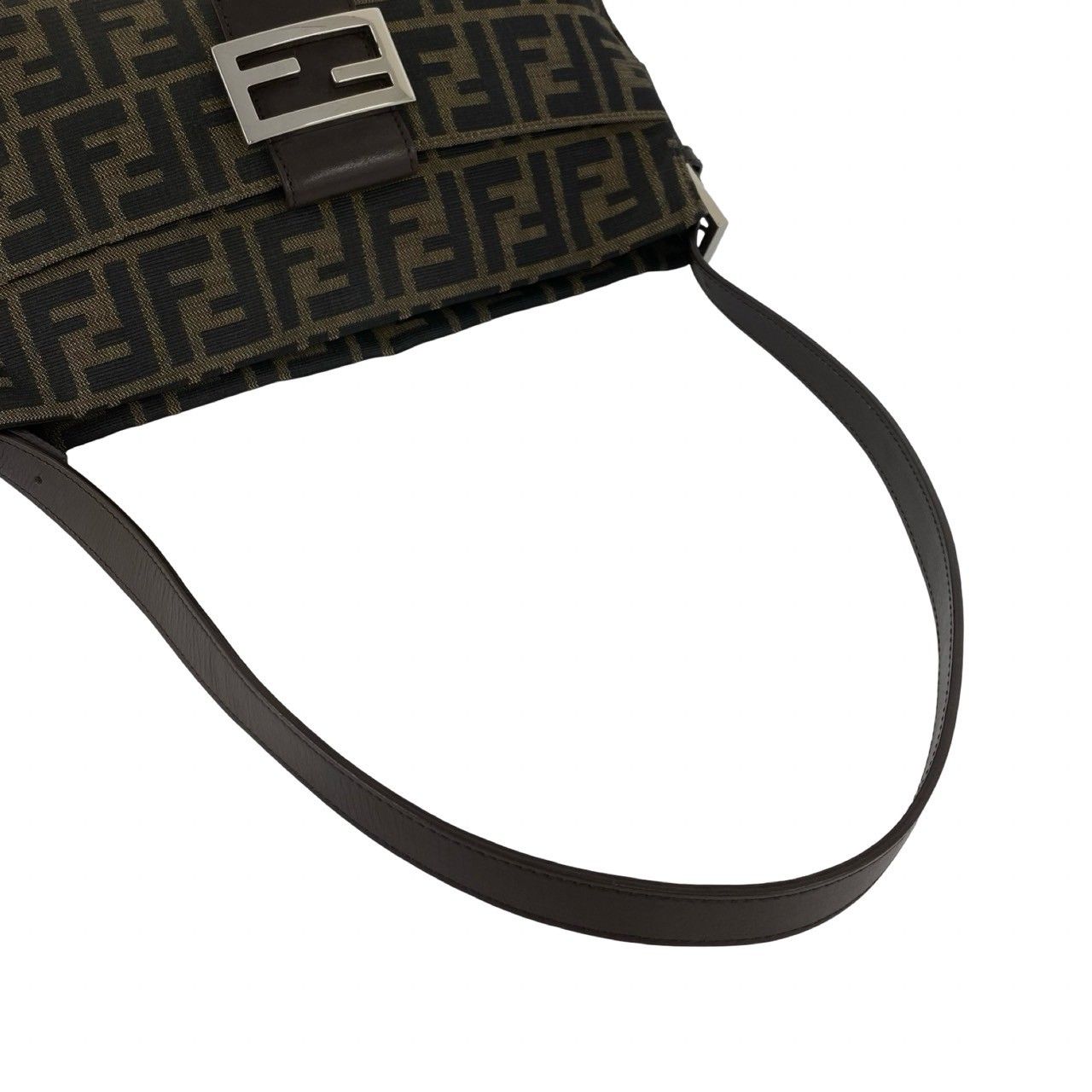 極 美品 FENDI フェンディ FF ロゴ 金具 ズッカ キャンバス レザー 本
