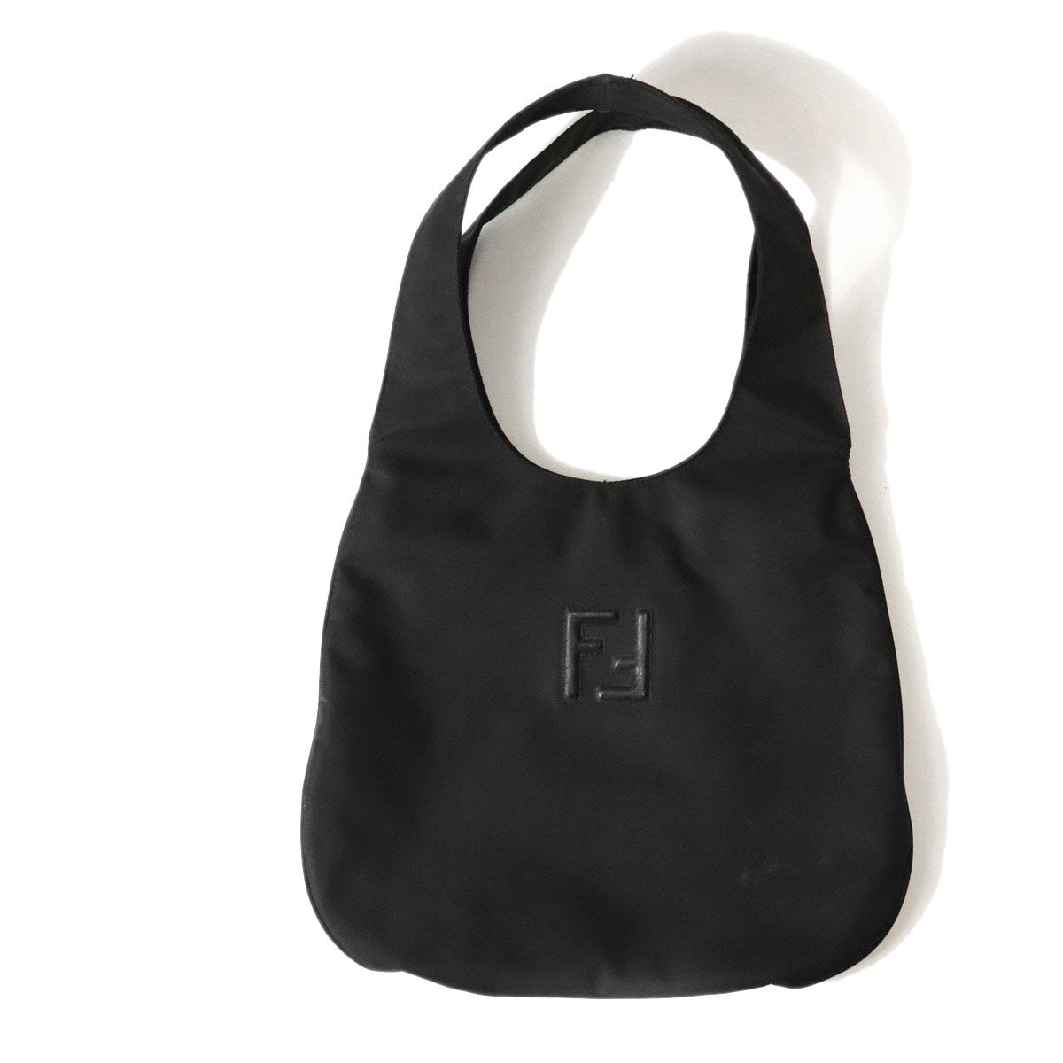 FENDI ノベルティーショルダーバッグ FFロゴ ブラック FENDI フェンディ FFロゴ 薄型ショルダーバッグ A4入る ホーボーバッグ