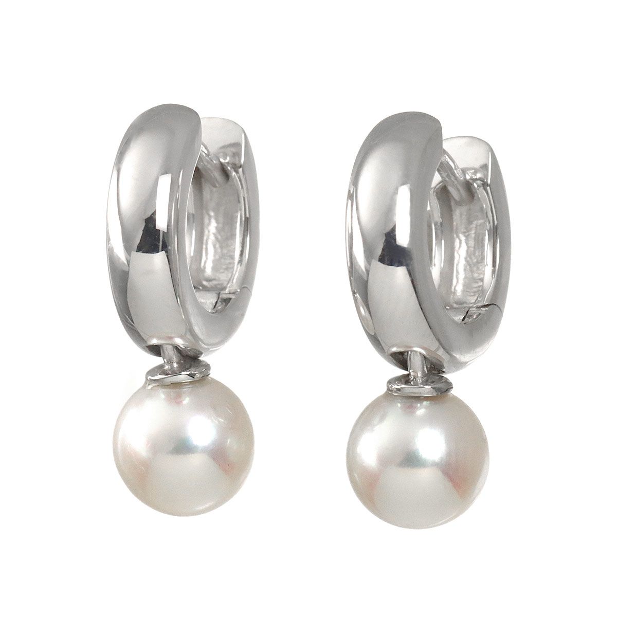 ミキモト MIKIMOTO アコヤ真珠 6.6mm ピアス K18 WG ホワイトゴールド