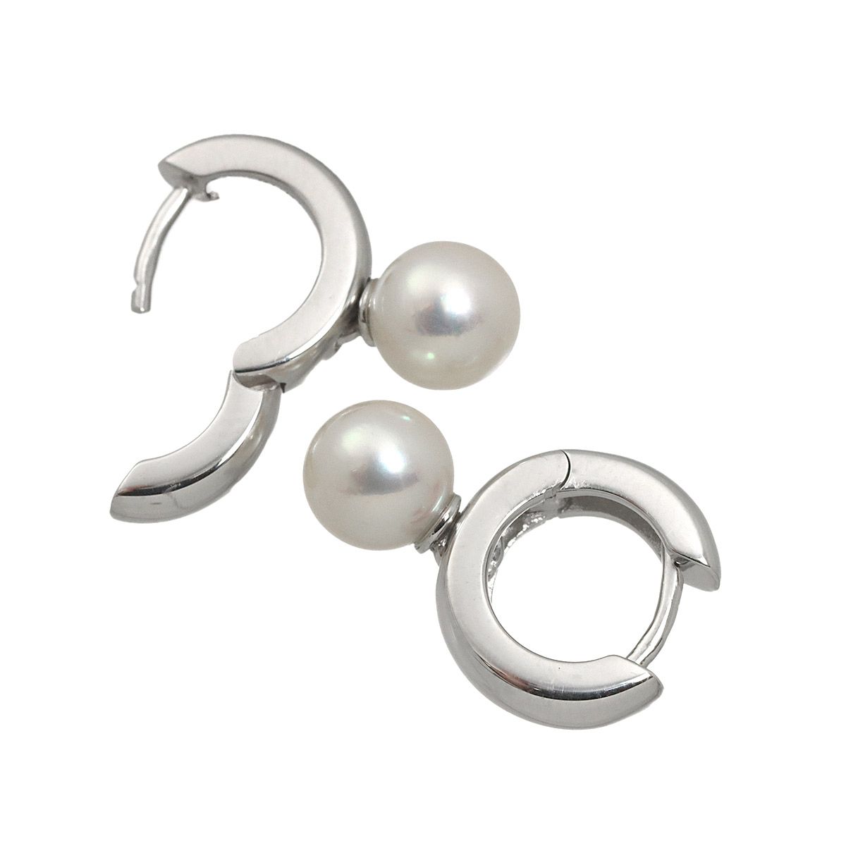 ミキモト MIKIMOTO アコヤ真珠 6.6mm ピアス K18 WG ホワイトゴールド