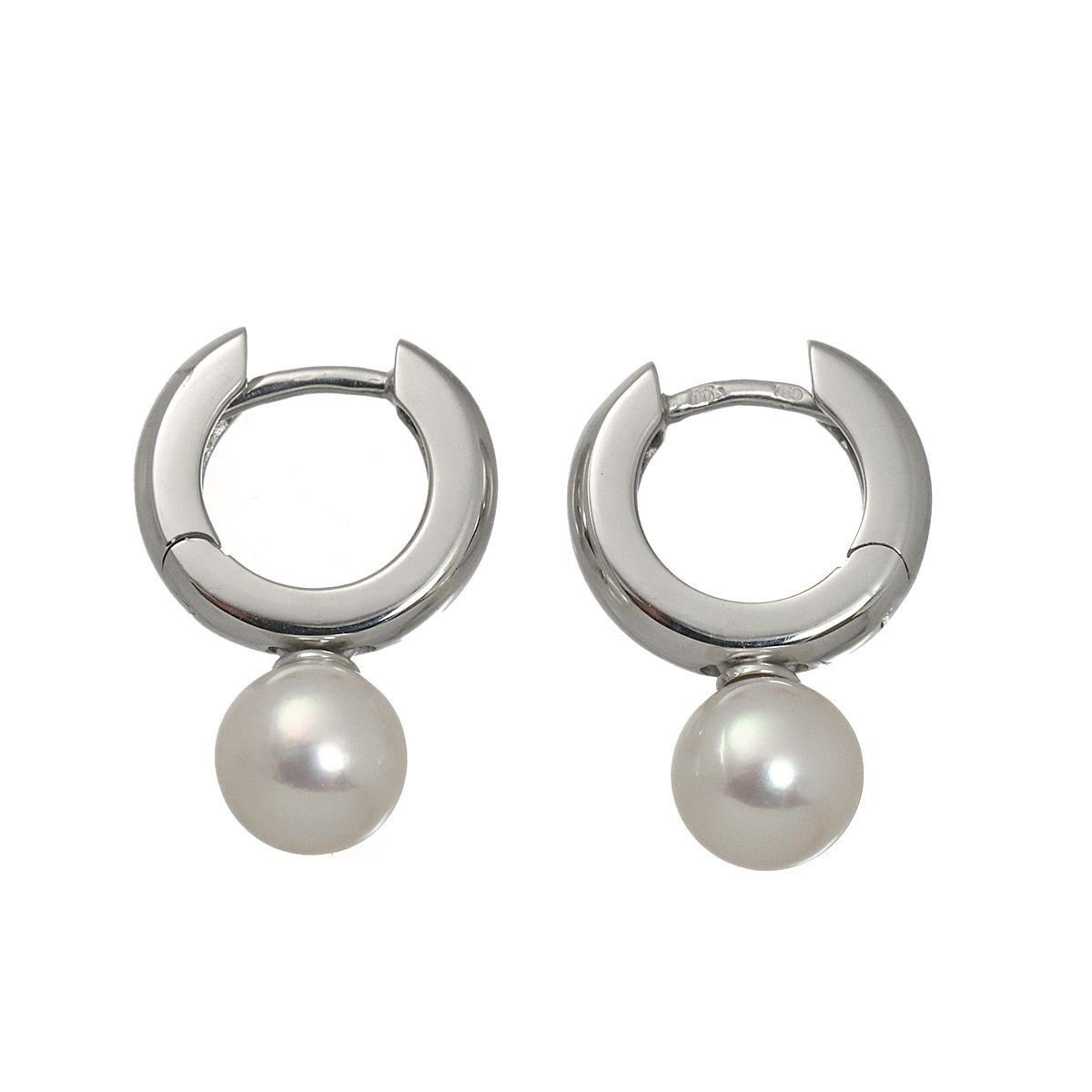 ミキモト MIKIMOTO アコヤ真珠 6.6mm ピアス K18 WG ホワイトゴールド