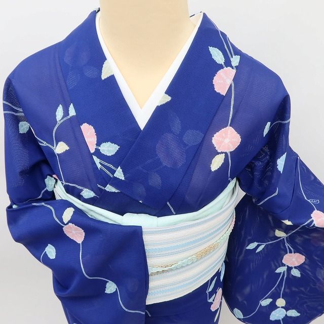 百華 Y5223◇新品 洗える夏着物 仕付け糸付き トールサイズ 絽 小紋