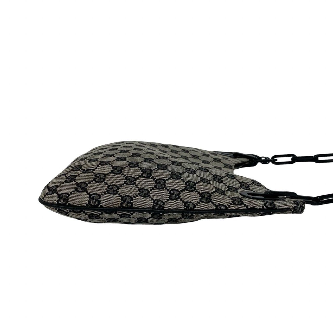 極 美品 GUCCI グッチ GG ロゴ 柄 キャンバス レザー プラスチック