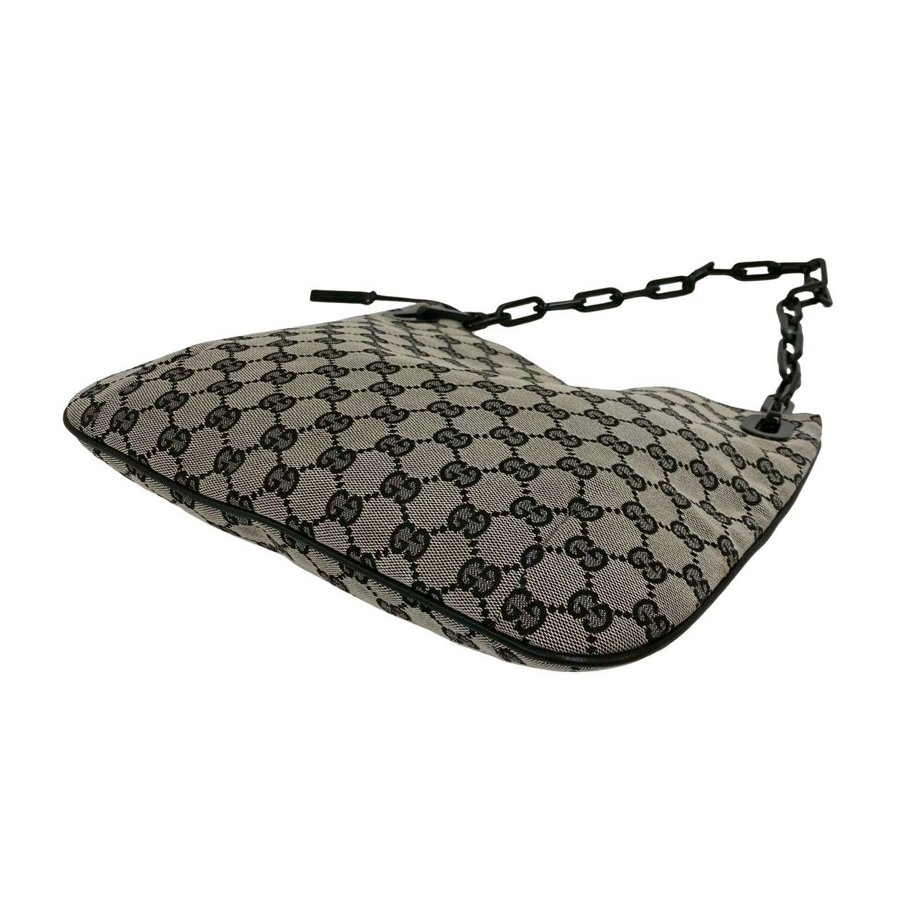 極 美品 GUCCI グッチ GG ロゴ 柄 キャンバス レザー プラスチック
