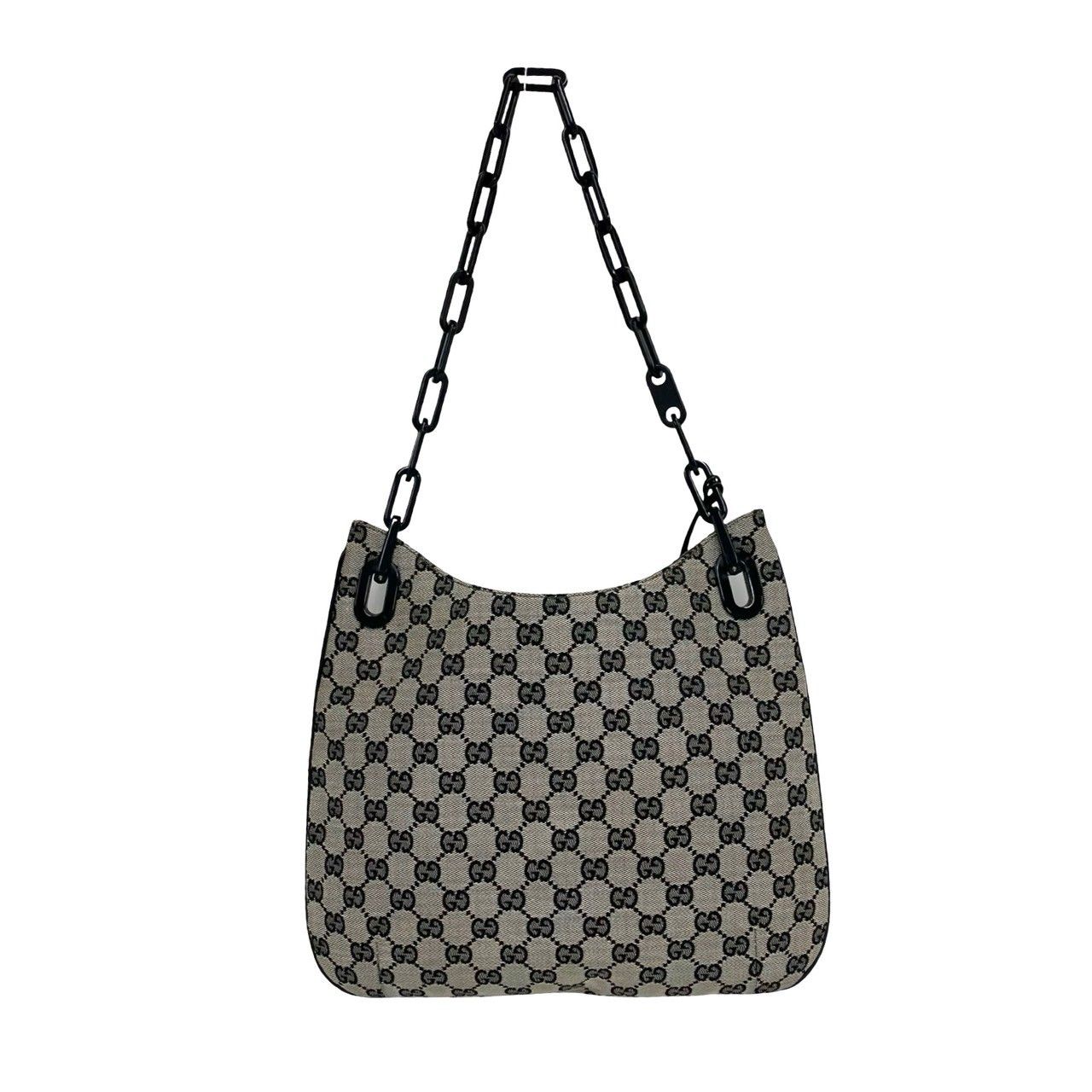【極美品】グッチ ショルダーバッグ GGキャンバス 極 美品 GUCCI グッチ GG ロゴ 柄 キャンバス レザー プラスチック