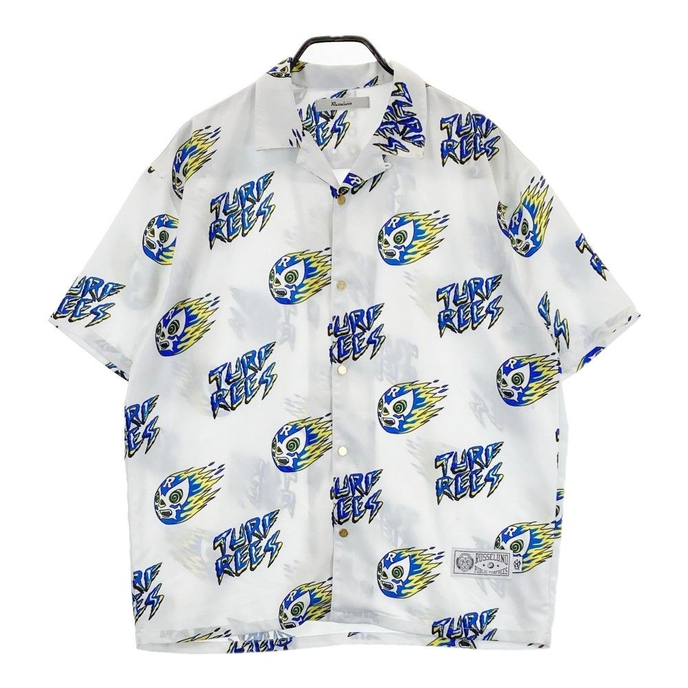 Size: 4 RUSSELUNO RUSSELNO SHORT SLEEVE SHIRT LUCHA PATTERN WHITE [240101332129] # GOLF WEAR MEN'S STORST