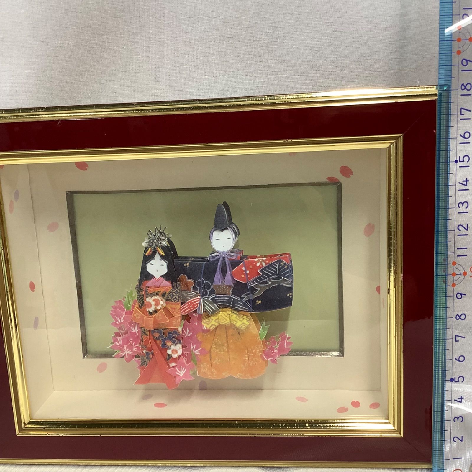 シャドーボックス お雛様 和紙人形 親王飾り 立ち雛 フレーム飾り Z416