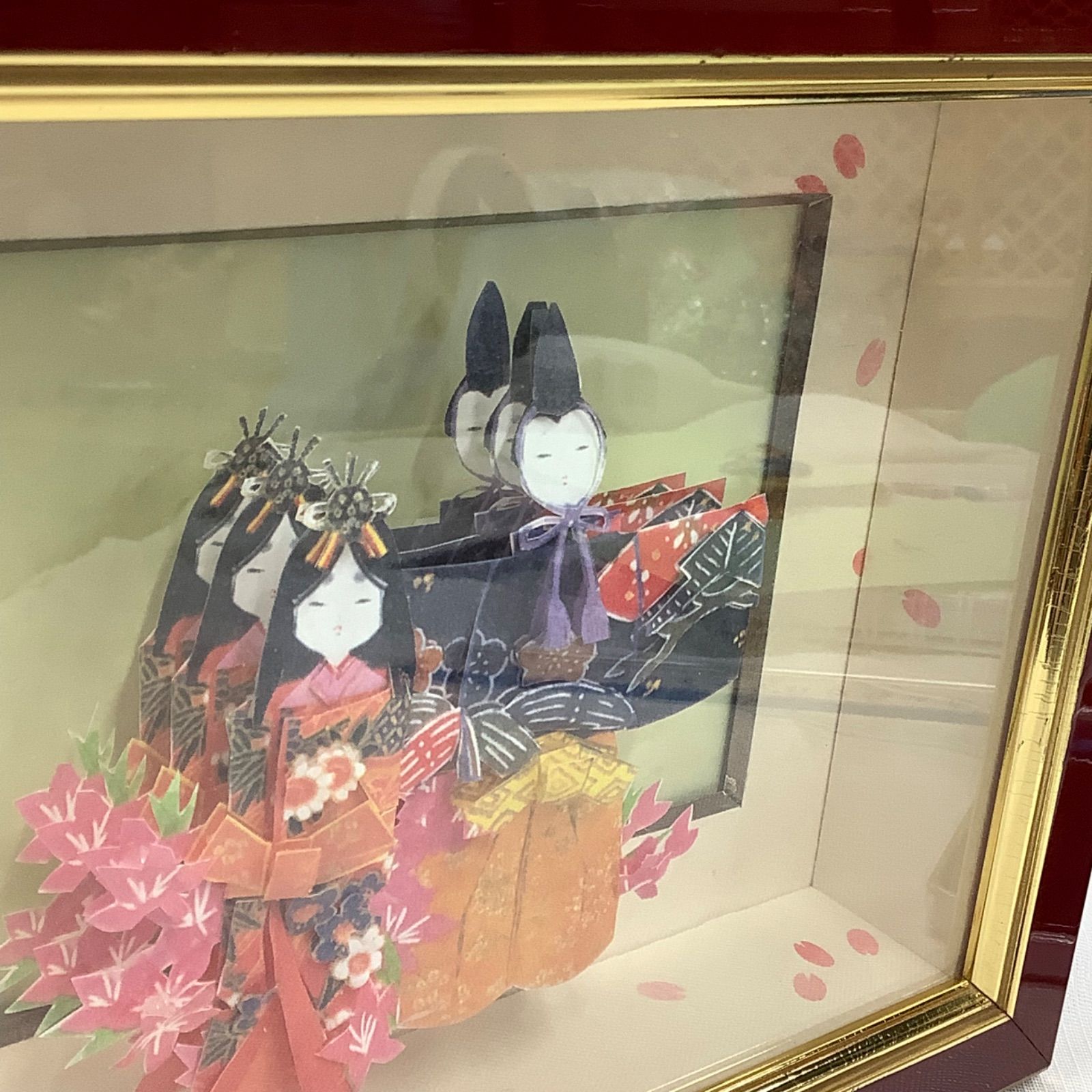 シャドーボックス お雛様 和紙人形 親王飾り 立ち雛 フレーム飾り Z416
