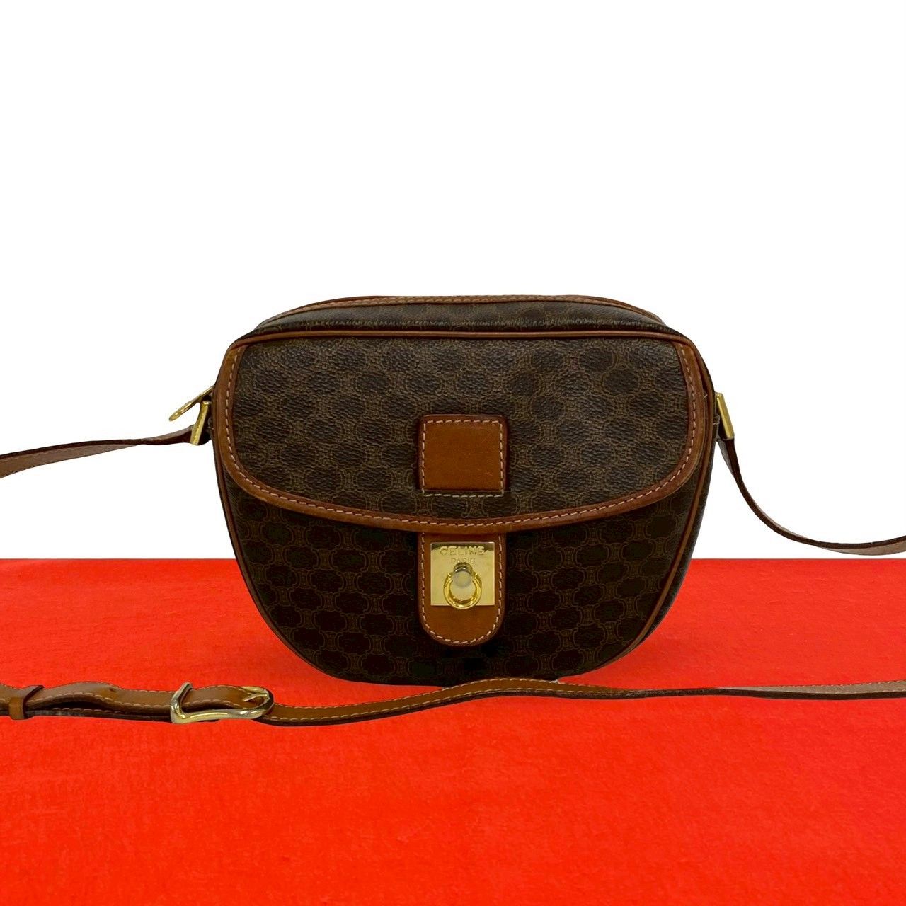 極 美品 CELINE セリーヌ ヴィンテージ マカダム ブラゾン トリオンフ 