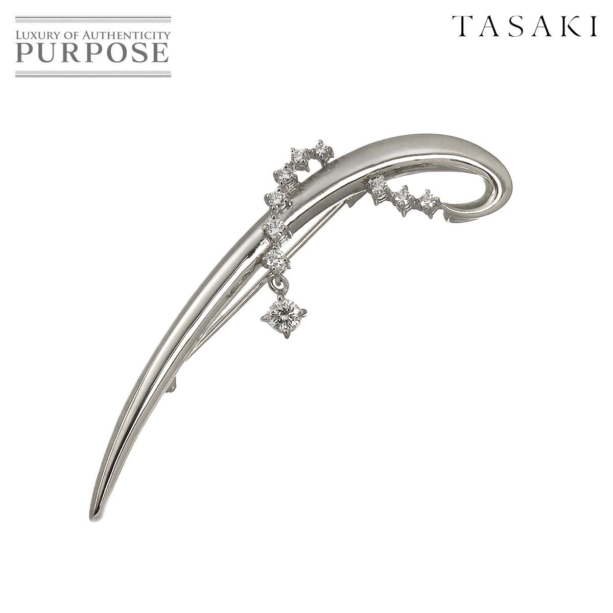 タサキ TASAKI ダイヤ 0.40ct ブローチ Pt プラチナ 田崎真珠 Diamond