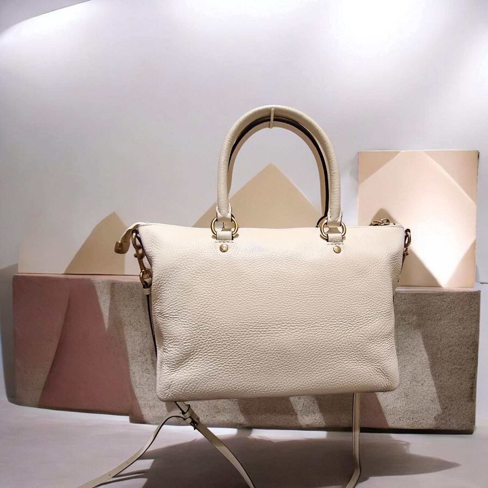 ☆COACH コーチ 2way ショルダーバッグ ハンドバッグ 白 レザー - メルカリ