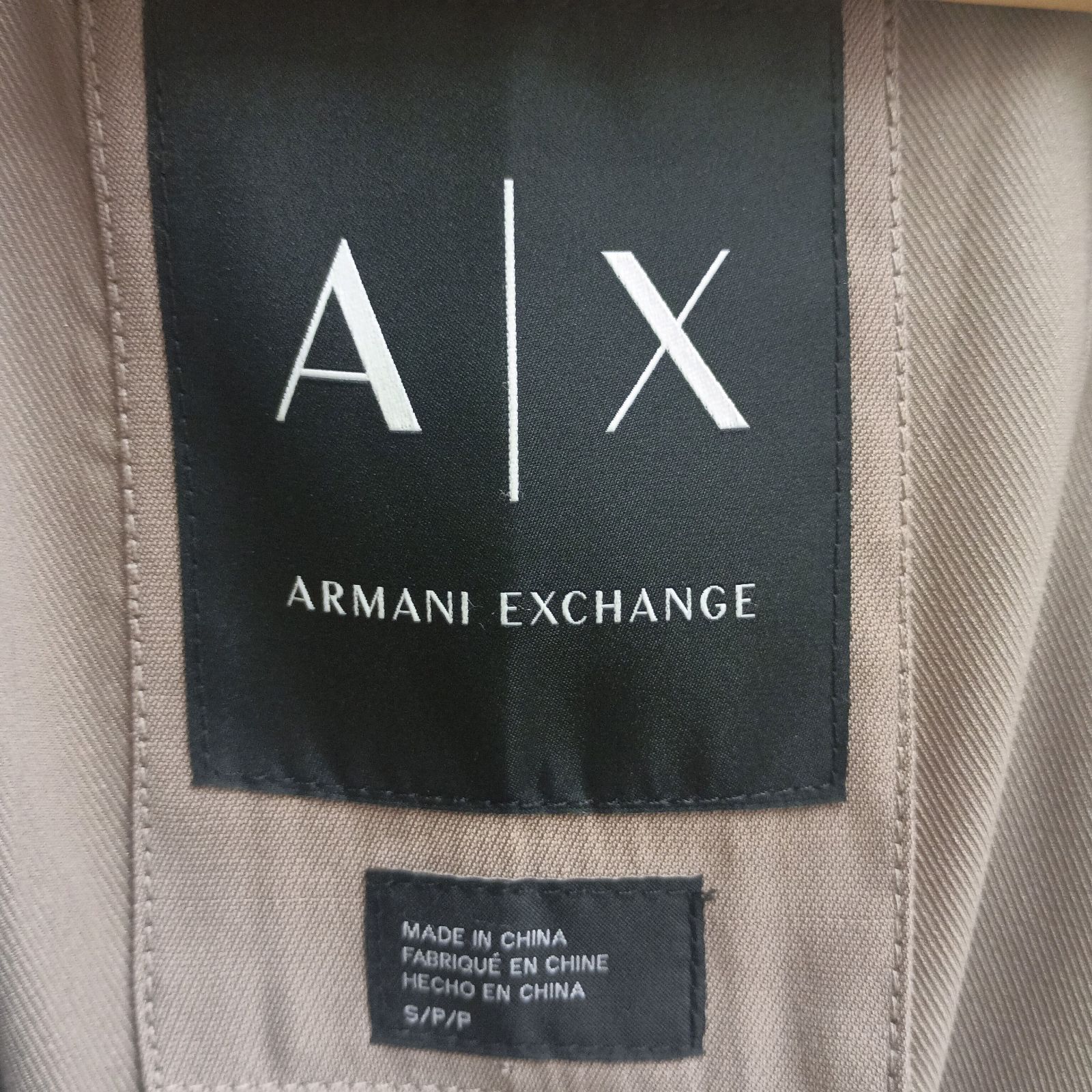 ARMANI EXCHANGE A/X ベルト付き ロングコート グレージュ S