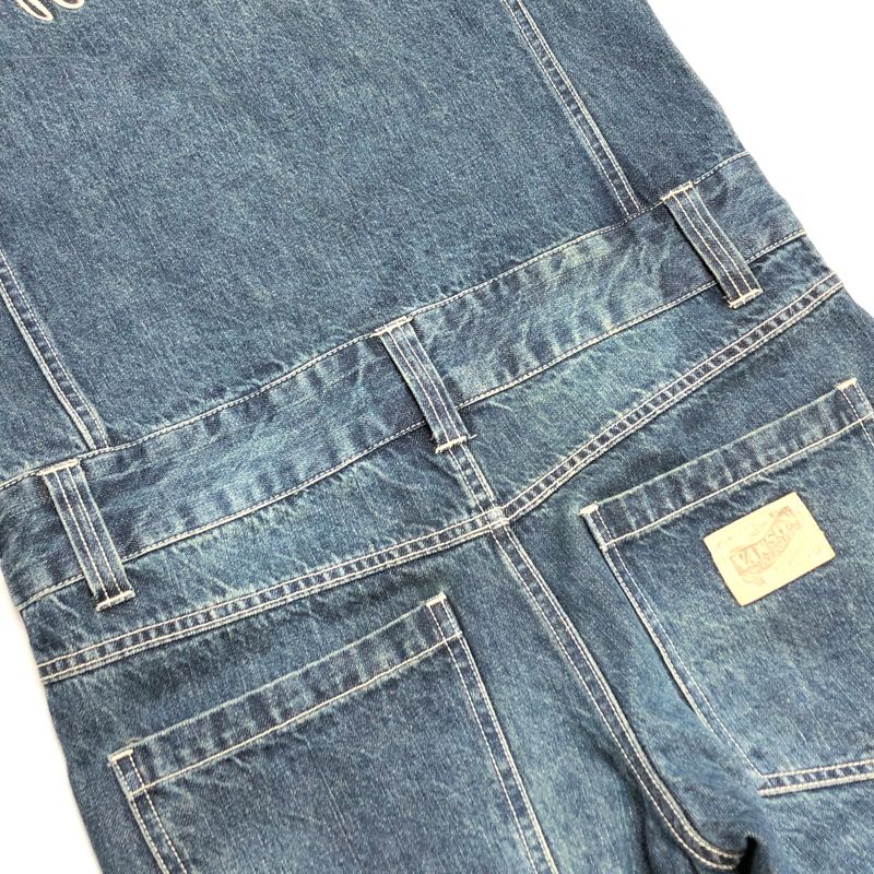中古 VANSON 総刺繍 デニム オーバーオール つなぎ フライングエンブレム 中古品】 VANSON バンソン NVAO-301 デニム刺繍オールインワン つなぎ