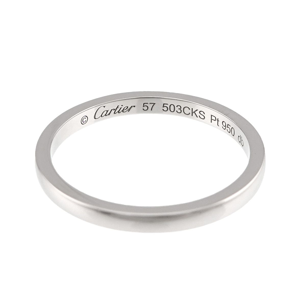 カルティエ Cartier バレリーナ #57 リング 幅2mm Pt プラチナ 指輪