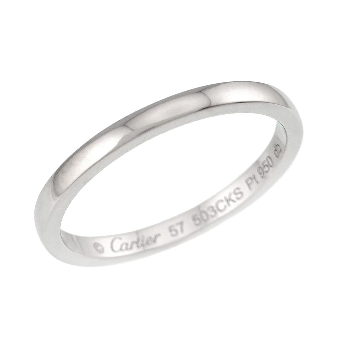 カルティエ Cartier バレリーナ #57 リング 幅2mm Pt プラチナ 指輪