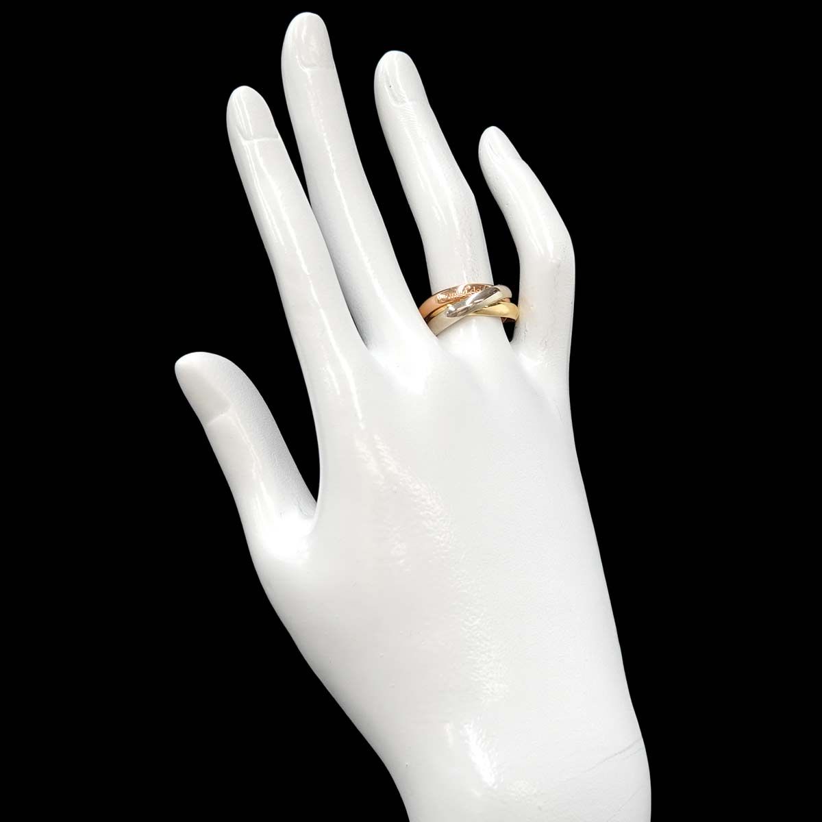 カルティエ Cartier トリニティ #53 リング MM K18 YG WG PG 3連