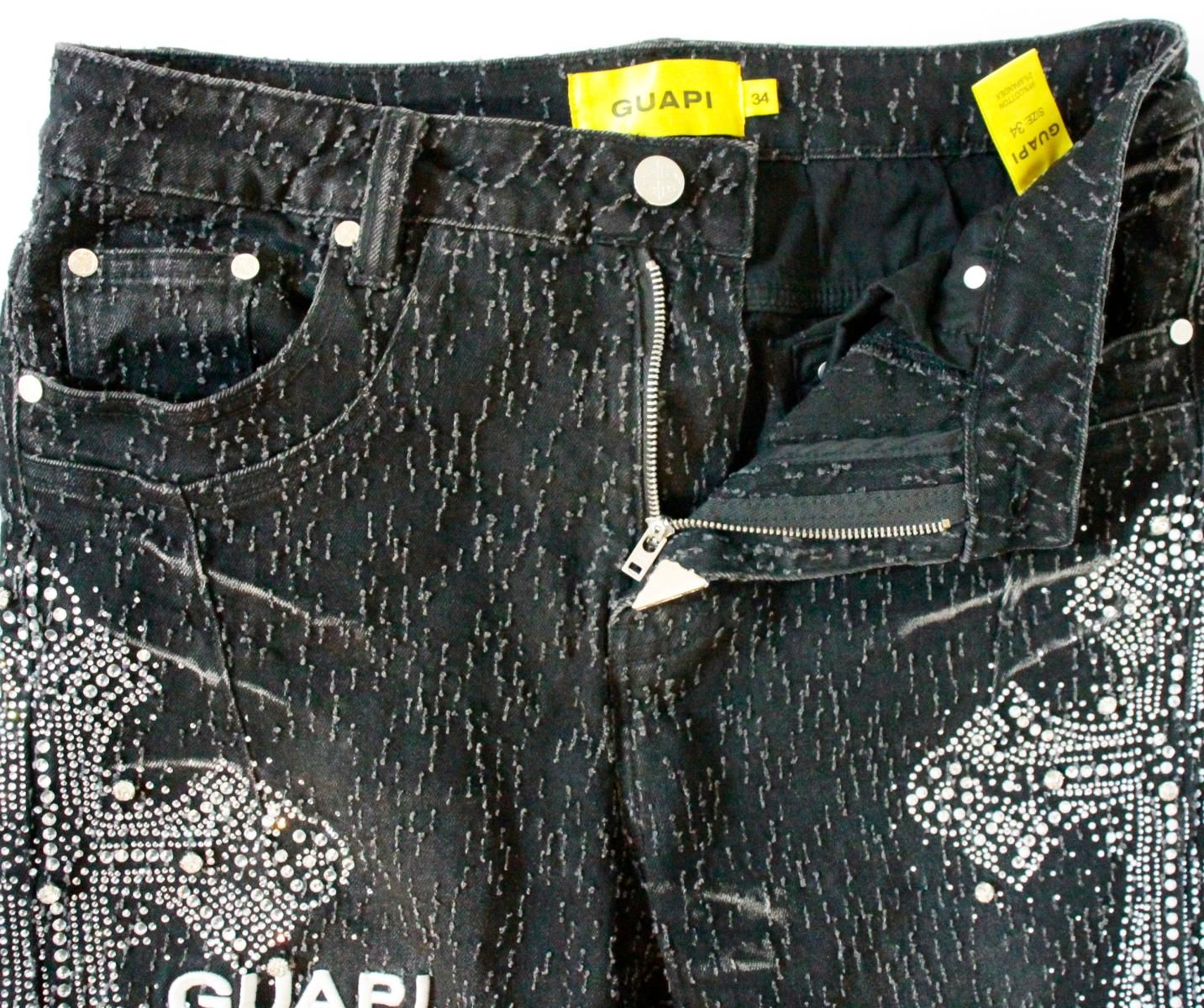 中古】 -- メンズデニムパンツ 34 GUAPI/ラインストーンデニムパンツ