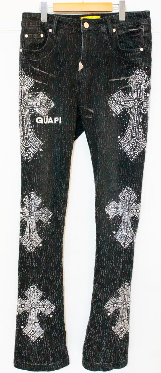 中古】 -- メンズデニムパンツ 34 GUAPI/ラインストーンデニムパンツ
