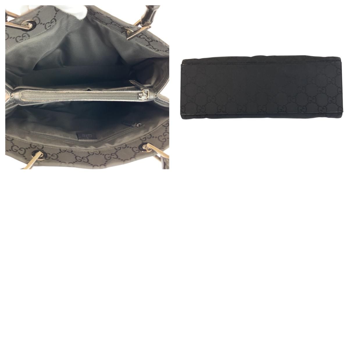 美品 GUCCI グッチ バンブー GG柄 ブラック 黒 ナイロン 002 1010 