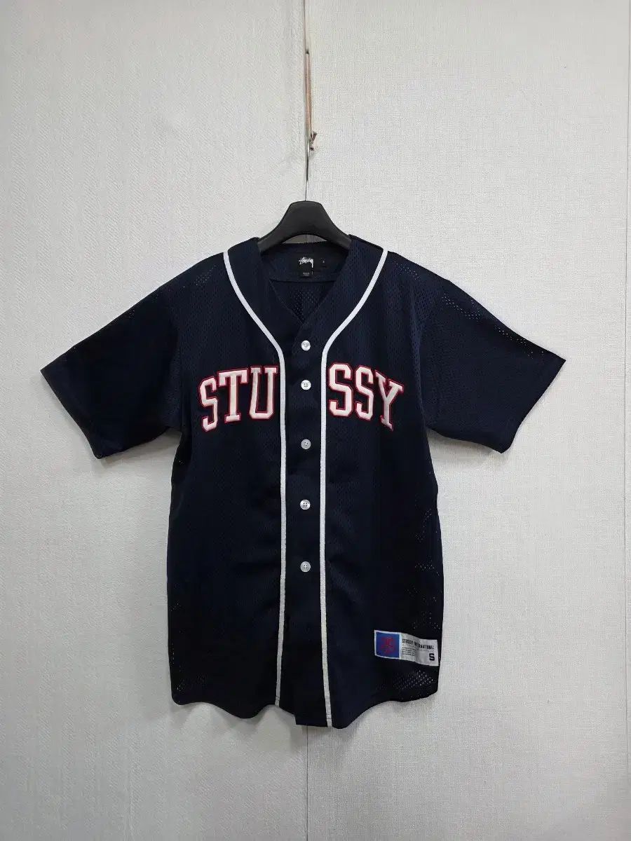 STUSSY 野球ジャージ ネイビー S