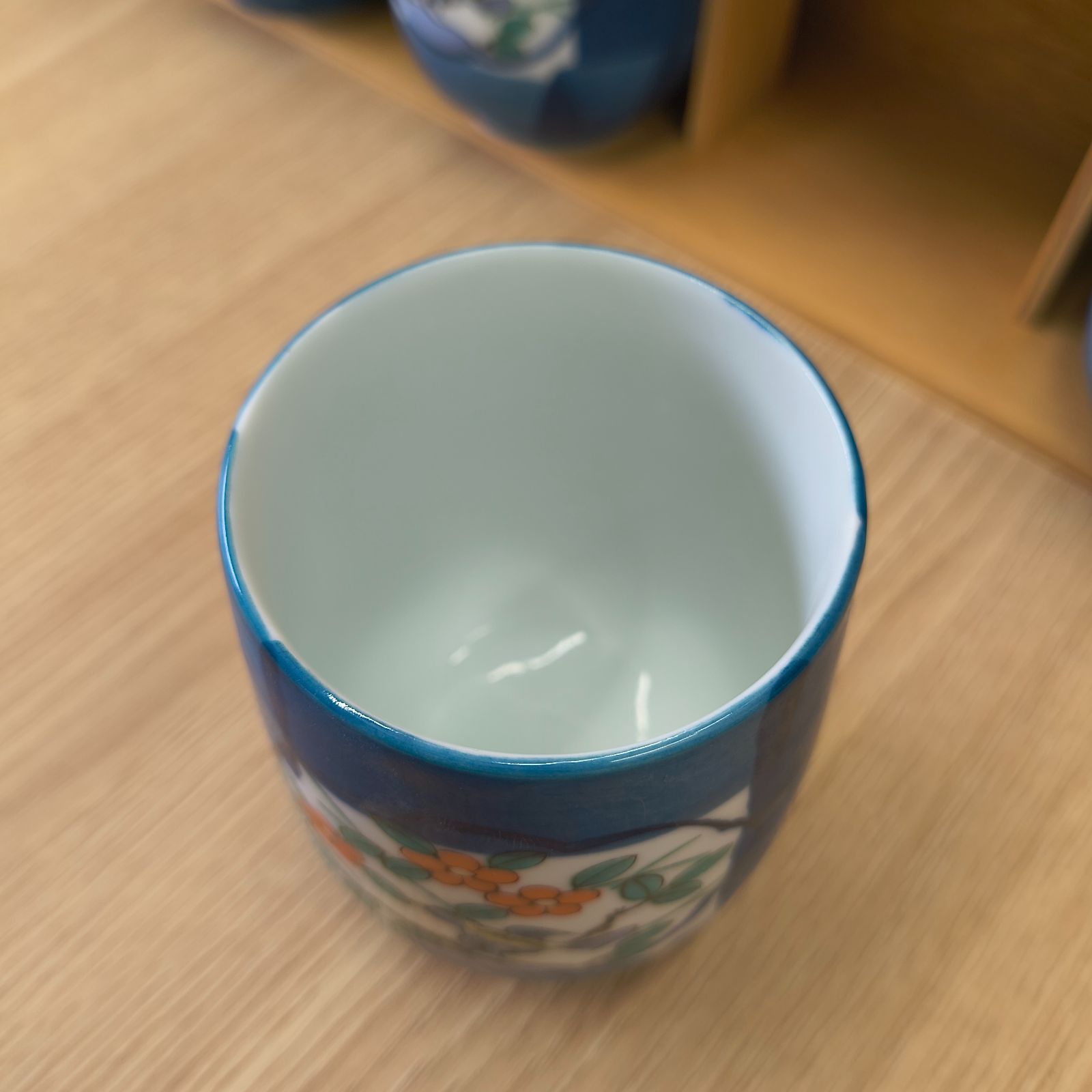 ☆【美品未使用】​湯呑み 5客揃 松泉作 木箱入り 花鳥図 和食器 伝統