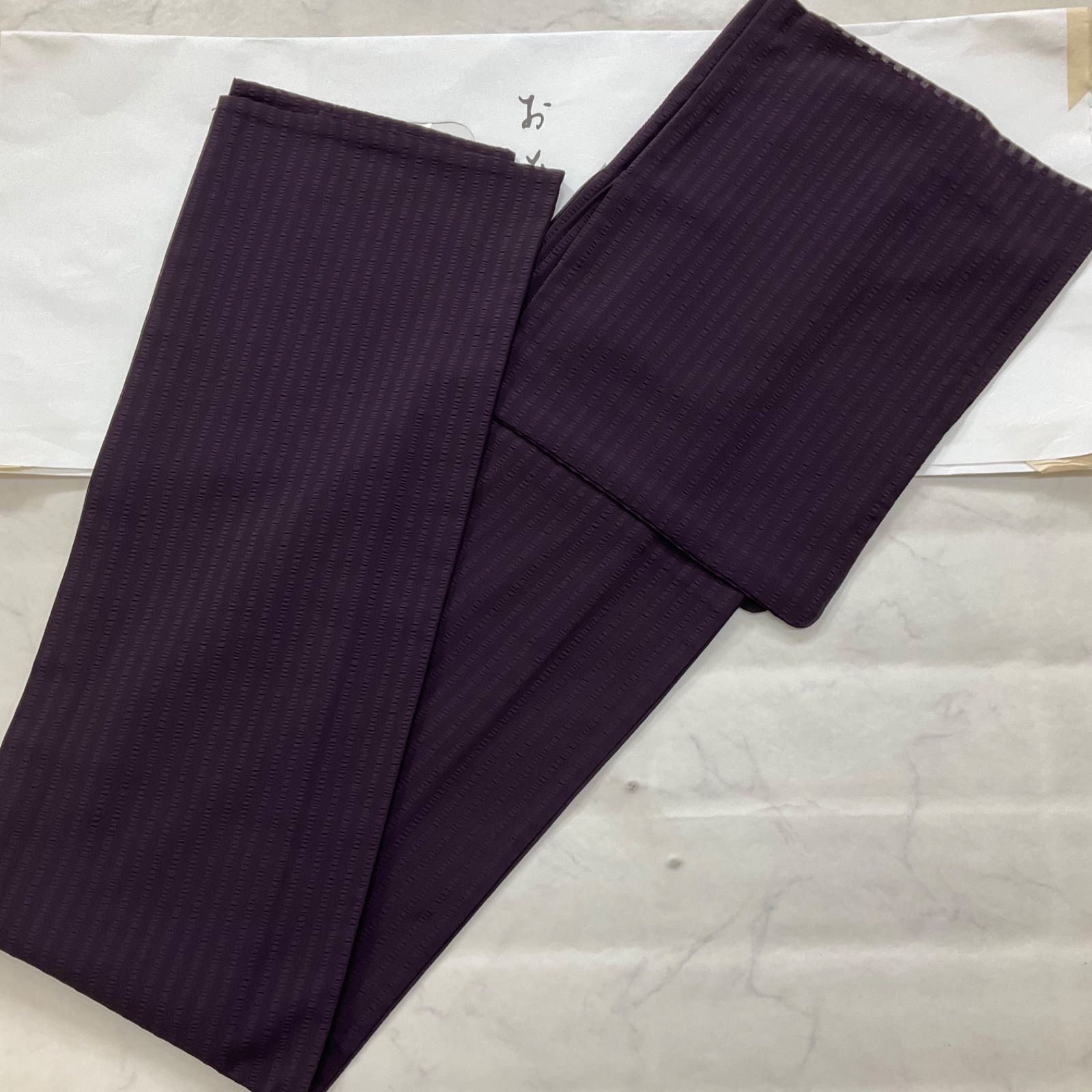 ◆kimono+one◆kimonoarisa◆厳選◆美品◆夏物夏着物◆夏物◆小紋着物◆横浜高島屋◆変わり紗織り◆縞◆広衿◆裄62.5肩丈159.5◆