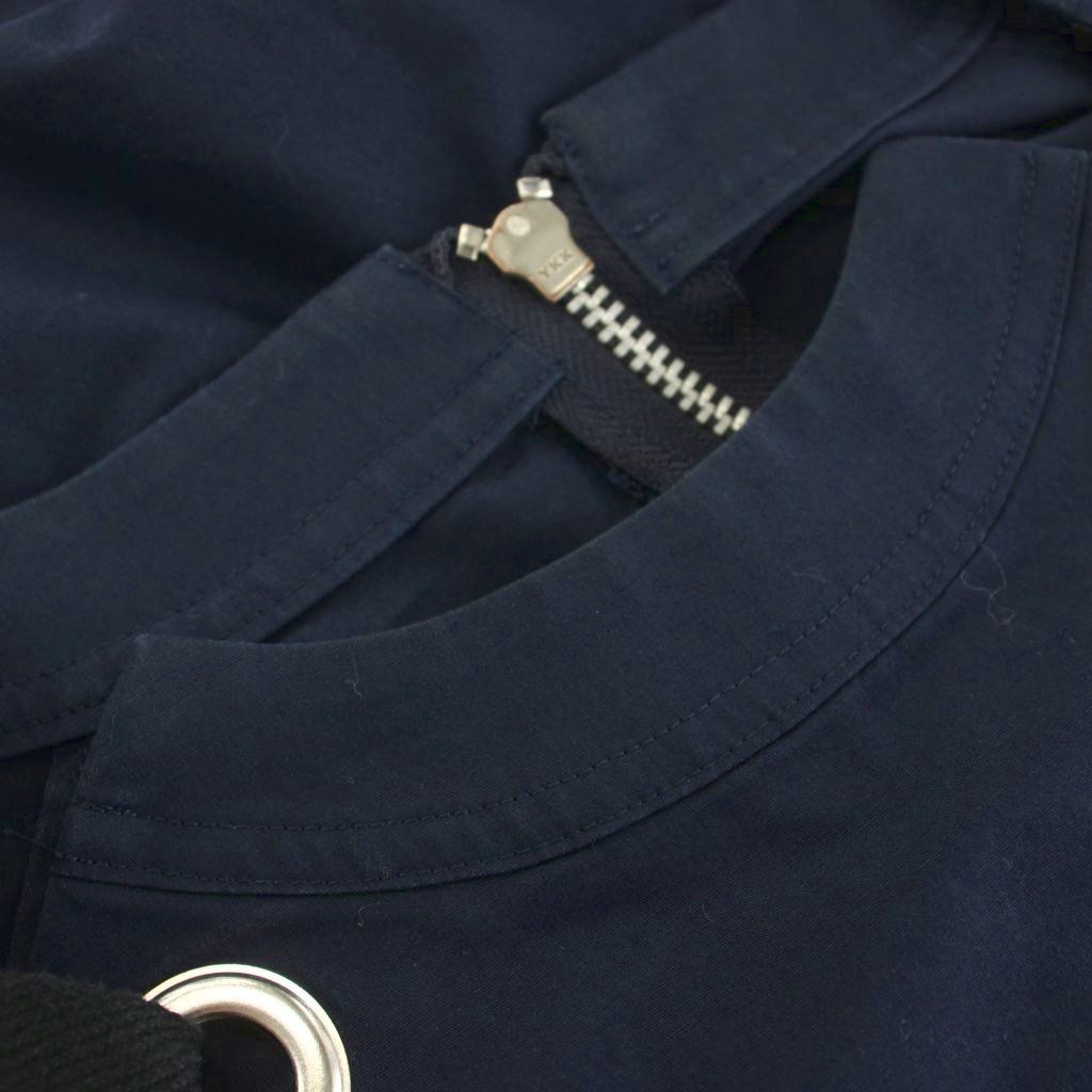サカイ sacai 18SS ワンピース ひざ丈 半袖 ハトメ レースアップ 2 紺